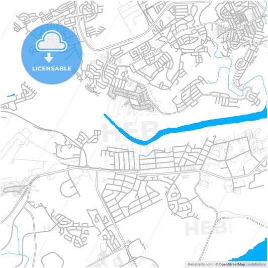 East London, South Africa, city map with high resolution roads.