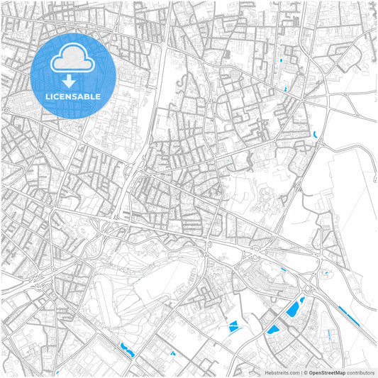 Bron, Rhône, France, city map with high resolution roads.