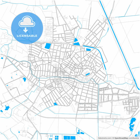 Gyula, Békés, Hungary, city map with high resolution roads.