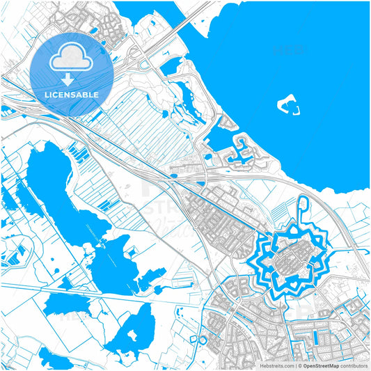 Gooise Meren, North Holland, Netherlands, city map with high resolution roads.