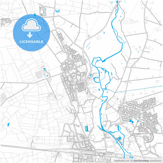 Hellendoorn, Overijssel, Netherlands, city map with high resolution roads.
