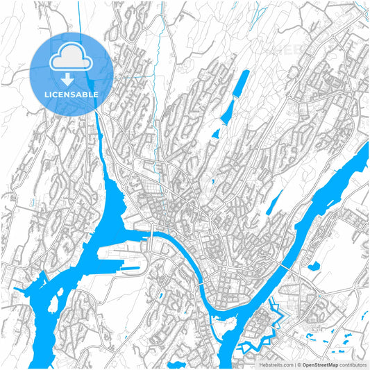 Fredrikstad, Østfold, Norway, city map with high resolution roads.