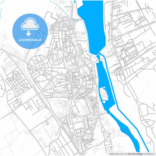 Bacău, Bacău, Romania, city map with high resolution roads.