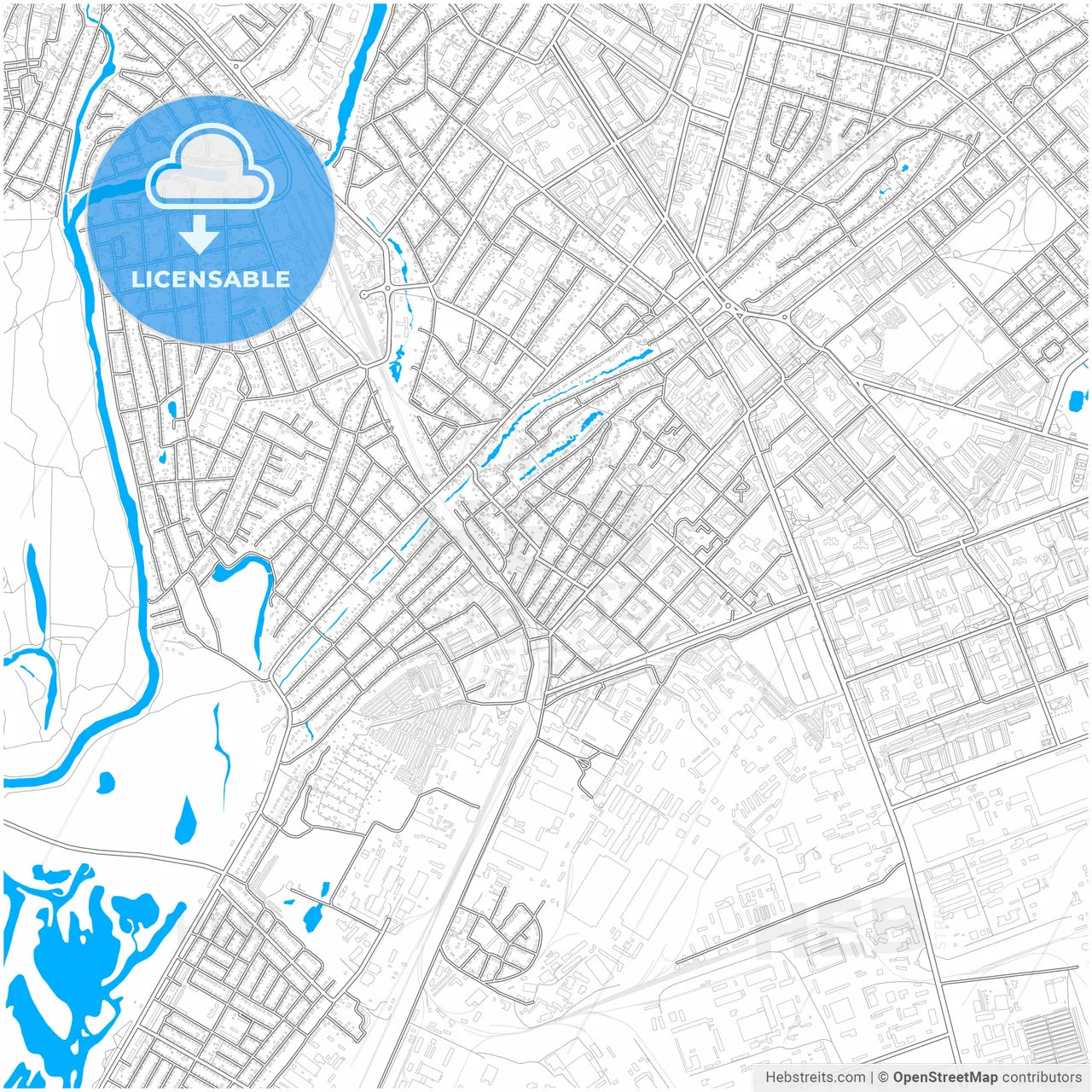 Engels, Saratov Oblast, Russia, city map with high resolution roads.