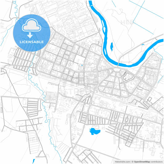 Glazov, Udmurt Republic, Russia, city map with high resolution roads.