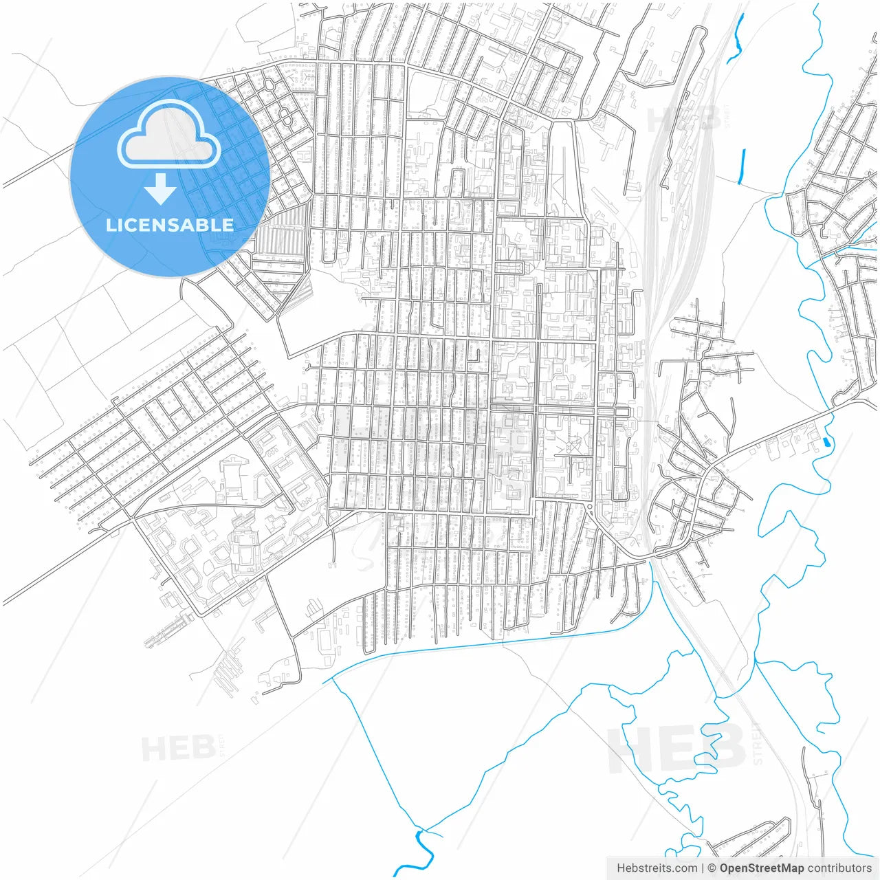 Belovo, Kemerovo Oblast, Russia, city map with high resolution roads.