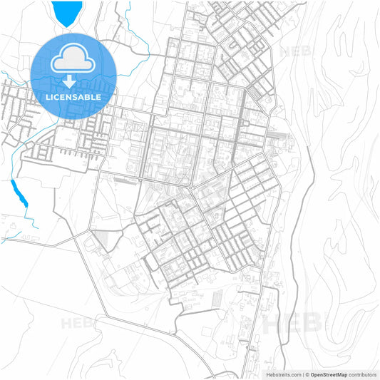 Asbest, Sverdlovsk Oblast, Russia, city map with high resolution roads.