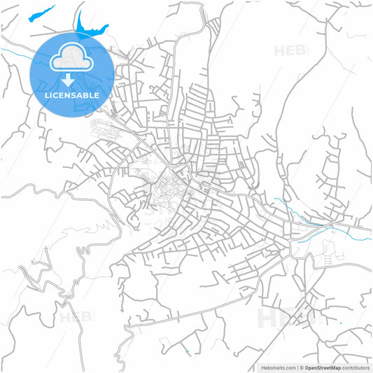 Aranđelovac, Šumadija, Serbia, city map with high resolution roads.