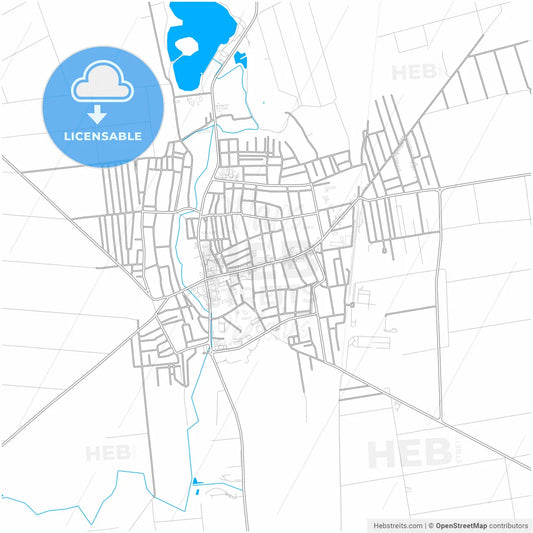 Bačka Topola, North Bačka, Serbia, city map with high resolution roads.