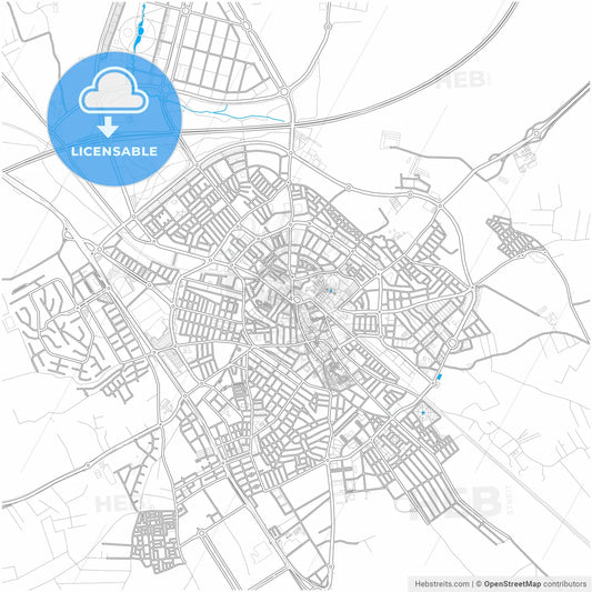 Dos Hermanas, Seville, Spain, city map with high resolution roads.