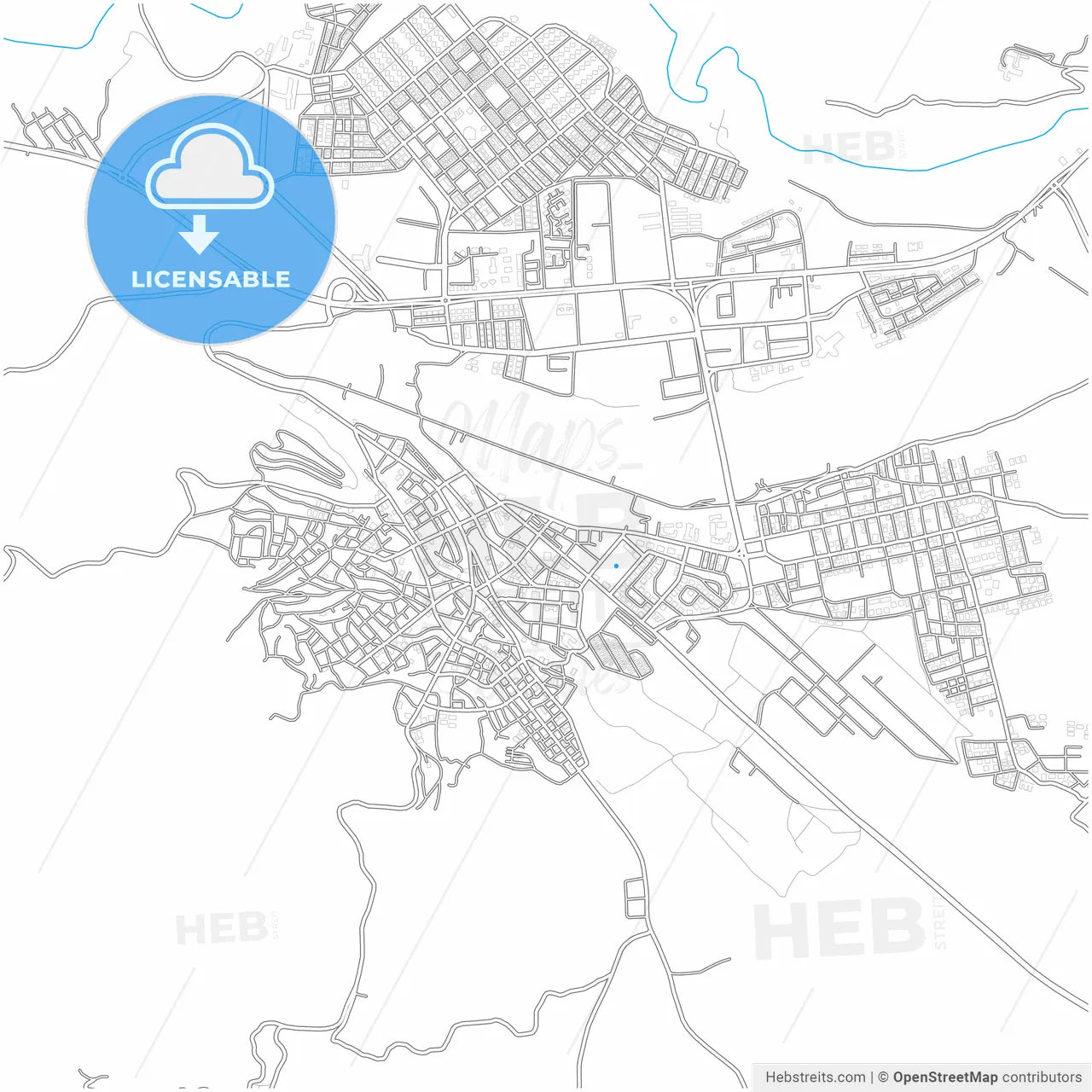 Bingöl, Bingöl, Turkey, city map with high resolution roads.