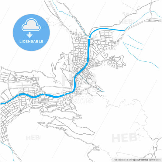 Amasya, Amasya, Turkey, city map with high resolution roads.