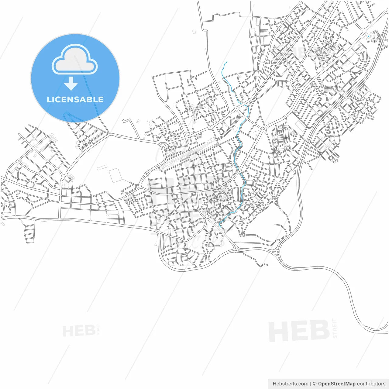 Burdur, Burdur, Turkey, city map with high resolution roads.