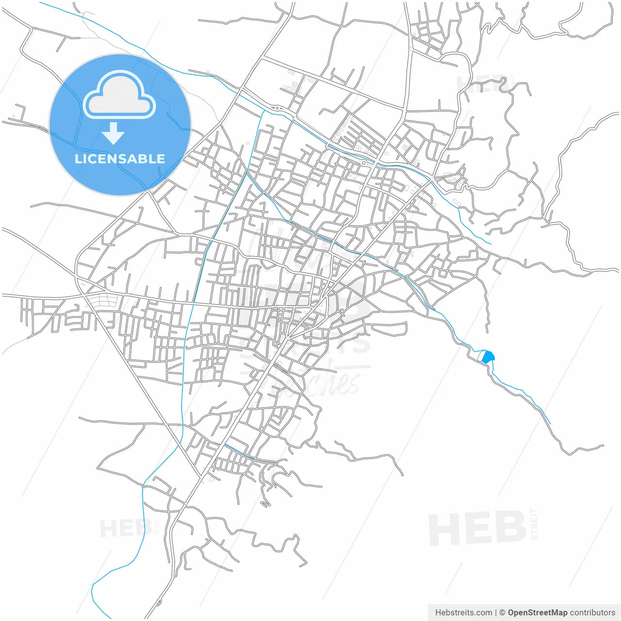 Düziçi, Osmaniye, Turkey, city map with high resolution roads.