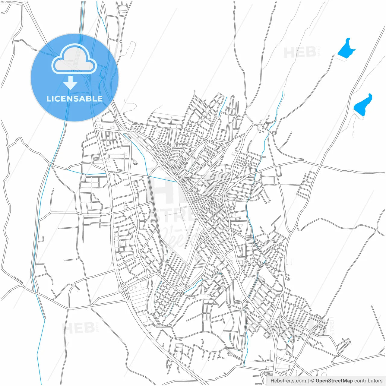 Suluova, Amasya, Turkey, city map with high resolution roads.