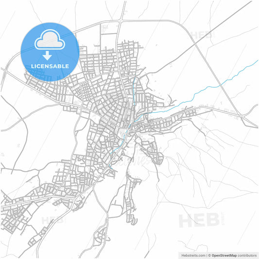 Develi, Kayseri, Turkey, city map with high resolution roads.