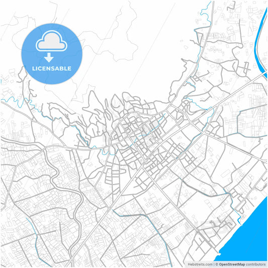 Anamur, Mersin, Turkey, city map with high resolution roads.