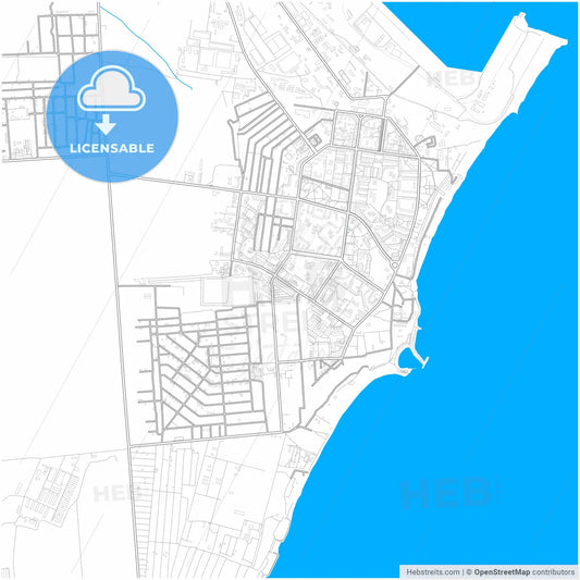 Chornomorsk, Odessa Oblast, Ukraine, city map with high resolution roads.