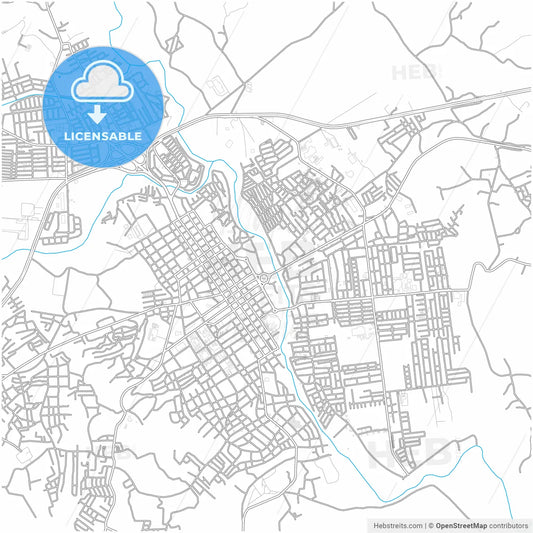 San Cristóbal, San Cristóbal, Dominican Republic, city map with high resolution roads.