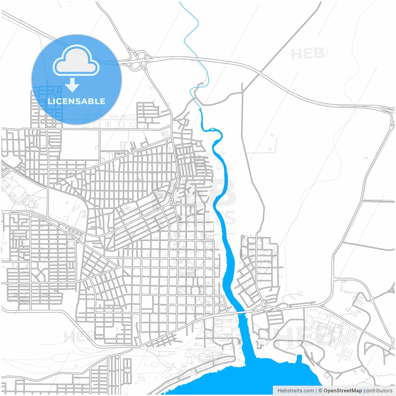 La Romana, La Romana, Dominican Republic, city map with high resolution roads.