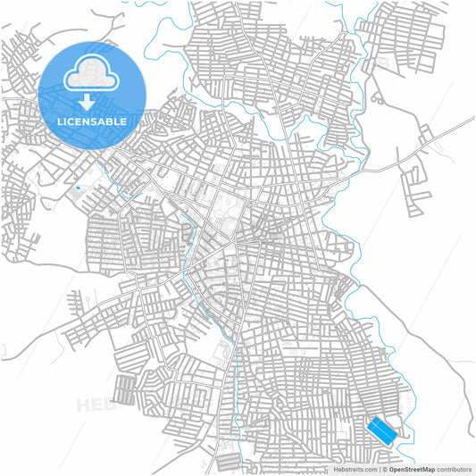 Higüey, La Altagracia, Dominican Republic, city map with high resolution roads.