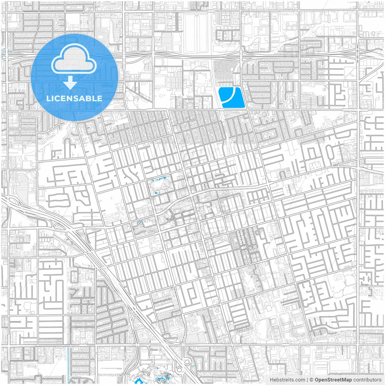 Anaheim, California, United States, city map with high resolution roads.