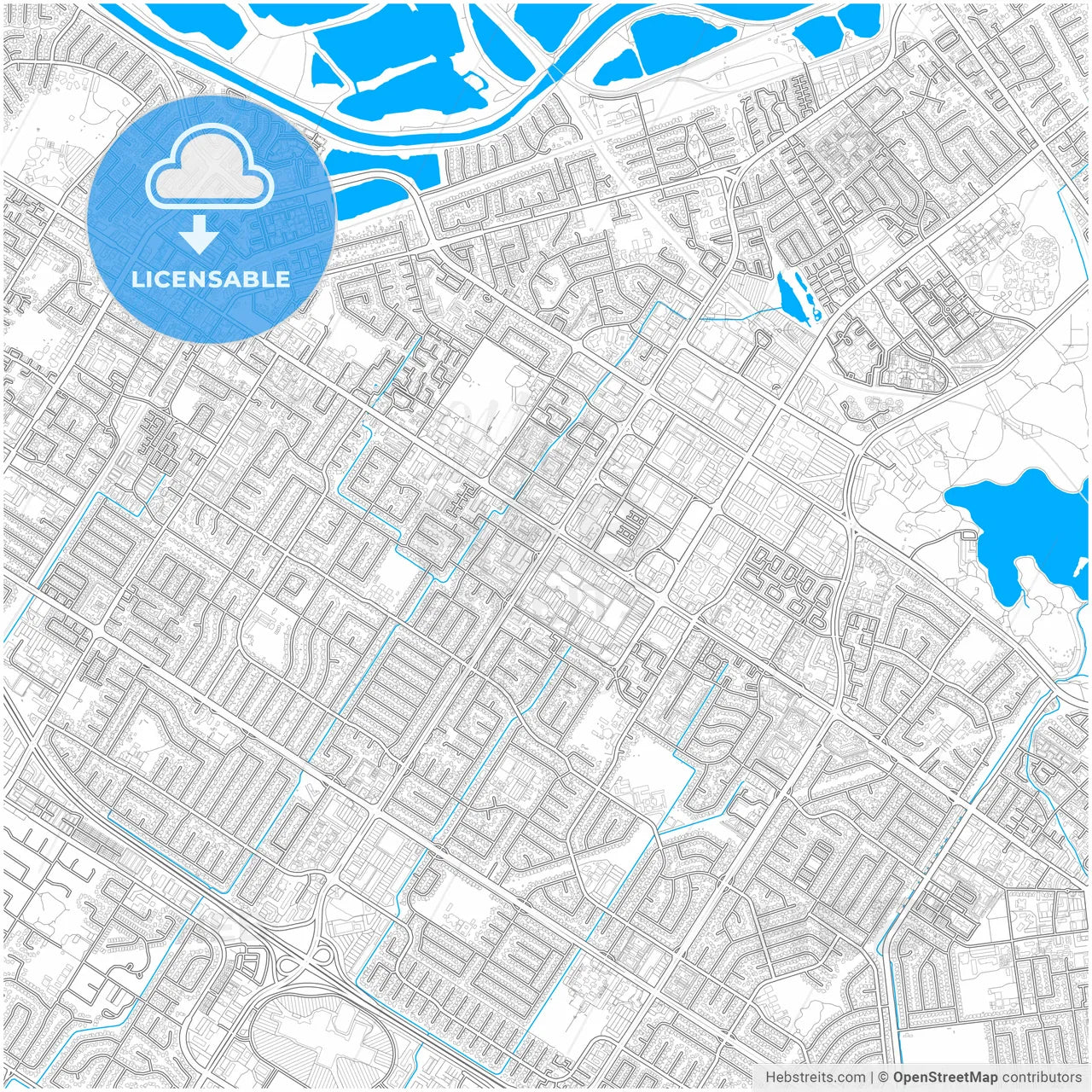 Fremont, California, United States, city map with high resolution roads.