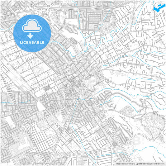 Hayward, California, United States, city map with high resolution roads.