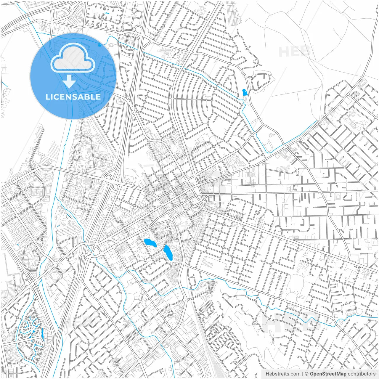 Concord, California, United States, city map with high resolution roads.