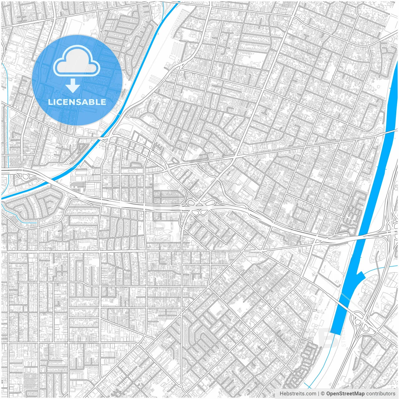 El Monte, California, United States, city map with high resolution roads.
