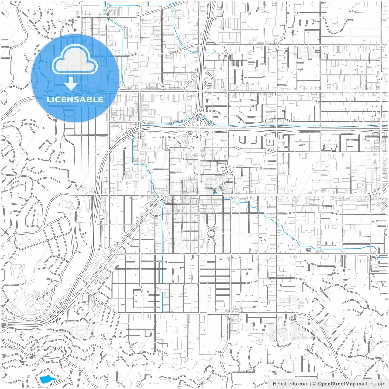 El Cajon, California, United States, city map with high resolution roads.