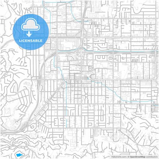 El Cajon, California, United States, city map with high resolution roads.