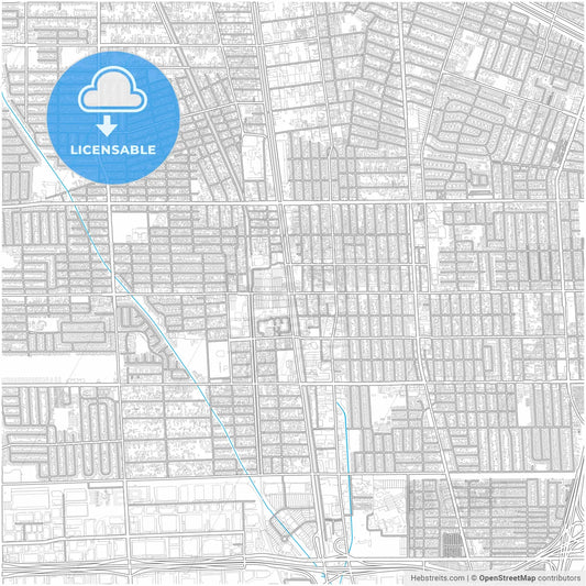 Compton, California, United States, city map with high resolution roads.