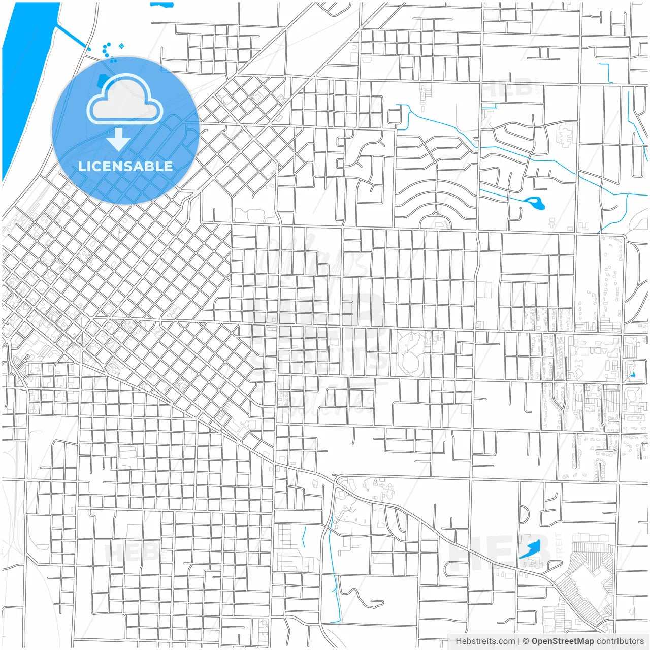 Fort Smith, Arkansas, United States, city map with high resolution roads.
