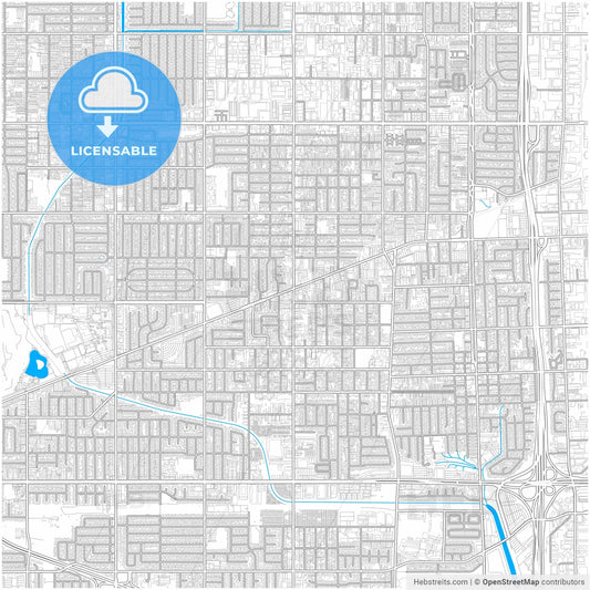 Gardena, California, United States, city map with high resolution roads.