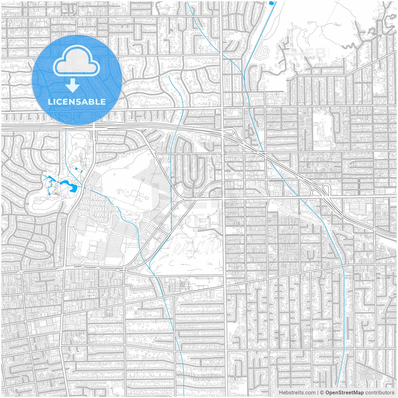 Arcadia, California, United States, city map with high resolution roads.
