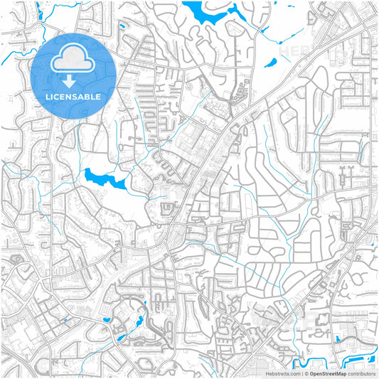 Brookhaven, Georgia, United States, city map with high resolution roads.