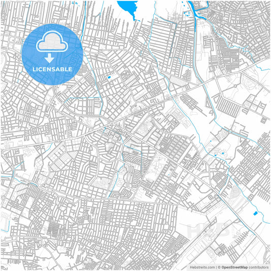 Cartagena, Colombia, city map with high resolution roads.