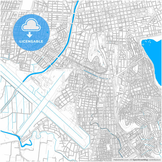 Cochabamba, Bolivia, city map with high resolution roads.