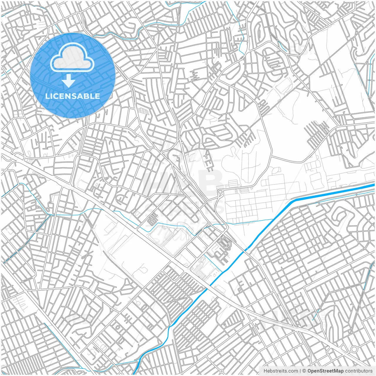 Belford Roxo, Brazil, city map with high resolution roads.