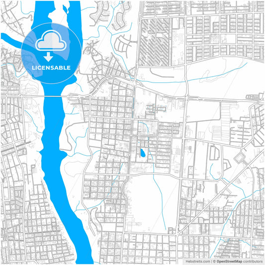 Foz do Iguacu, Brazil, city map with high resolution roads.