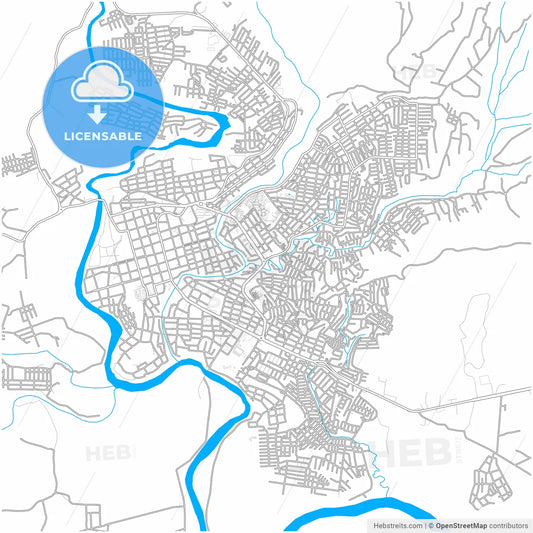 Florencia, Colombia, city map with high resolution roads.