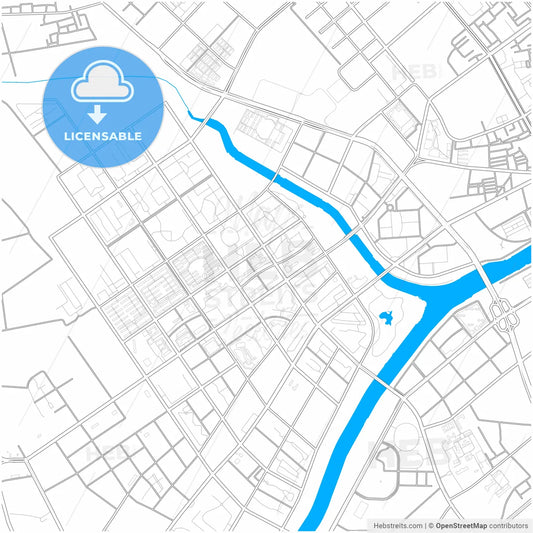 Chifeng, Inner Mongolia, China, city map with high resolution roads.