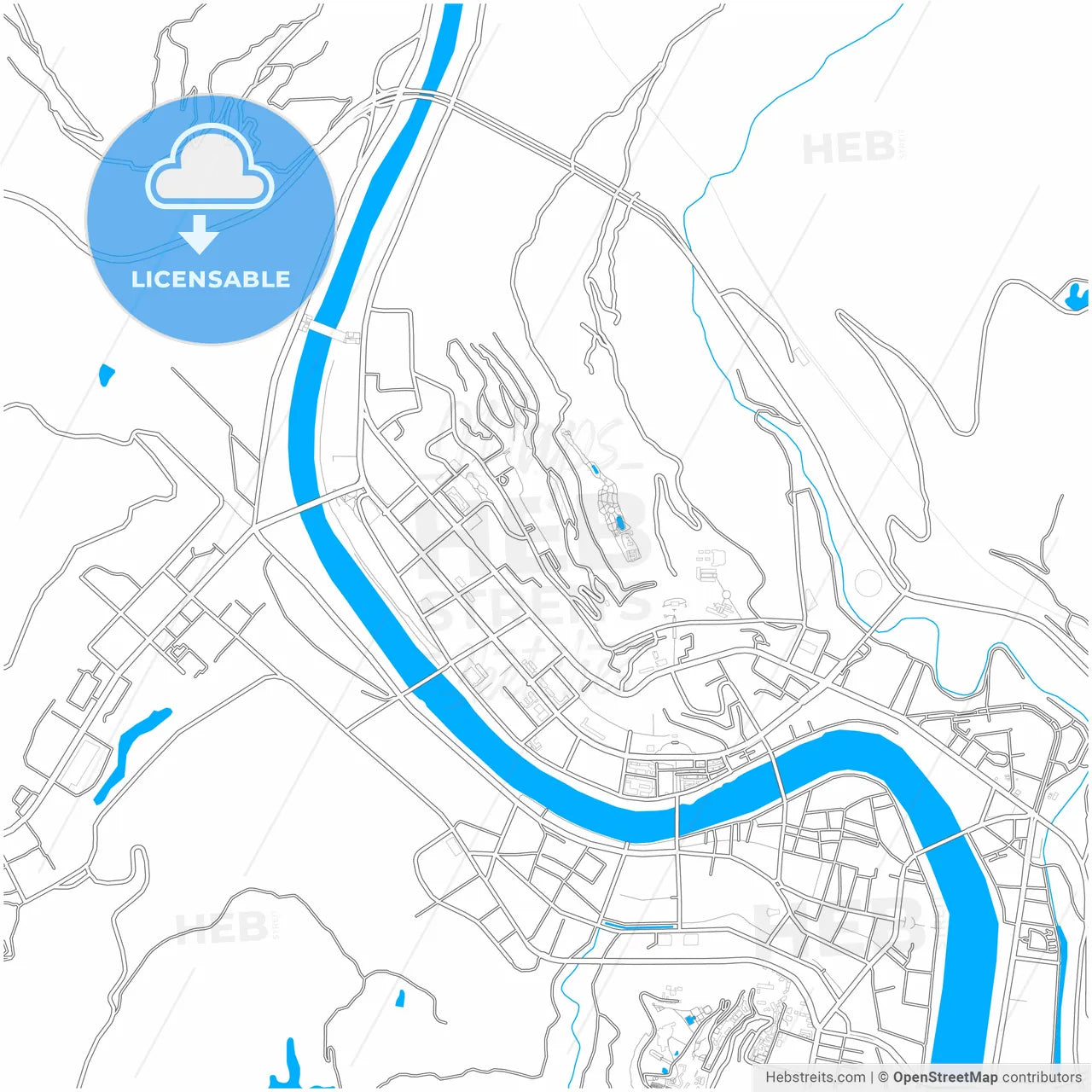 Bazhong, Sichuan, China, city map with high resolution roads.