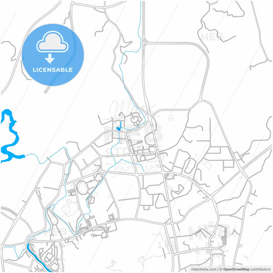 Zunyi, Guizhou, China, city map with high resolution roads.