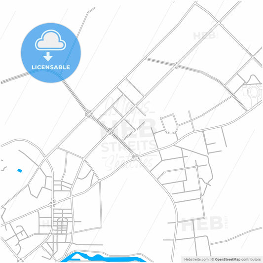 Yulin, Guangxi, China, city map with high resolution roads.