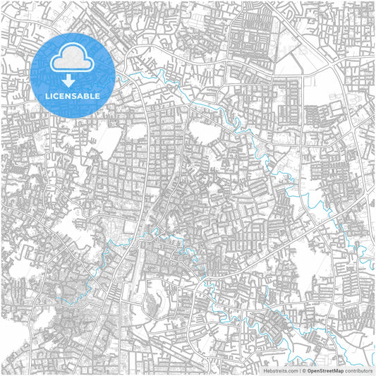 Bandar Lampung, Lampung, Indonesia, city map with high resolution roads.