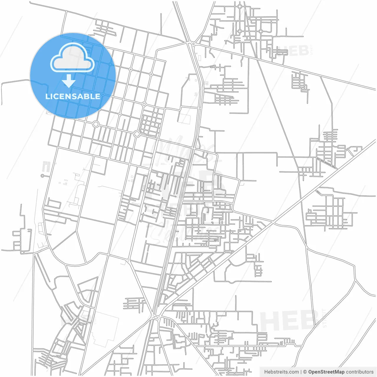 Dera Ghazi Khan, Punjab, Pakistan, city map with high resolution roads.