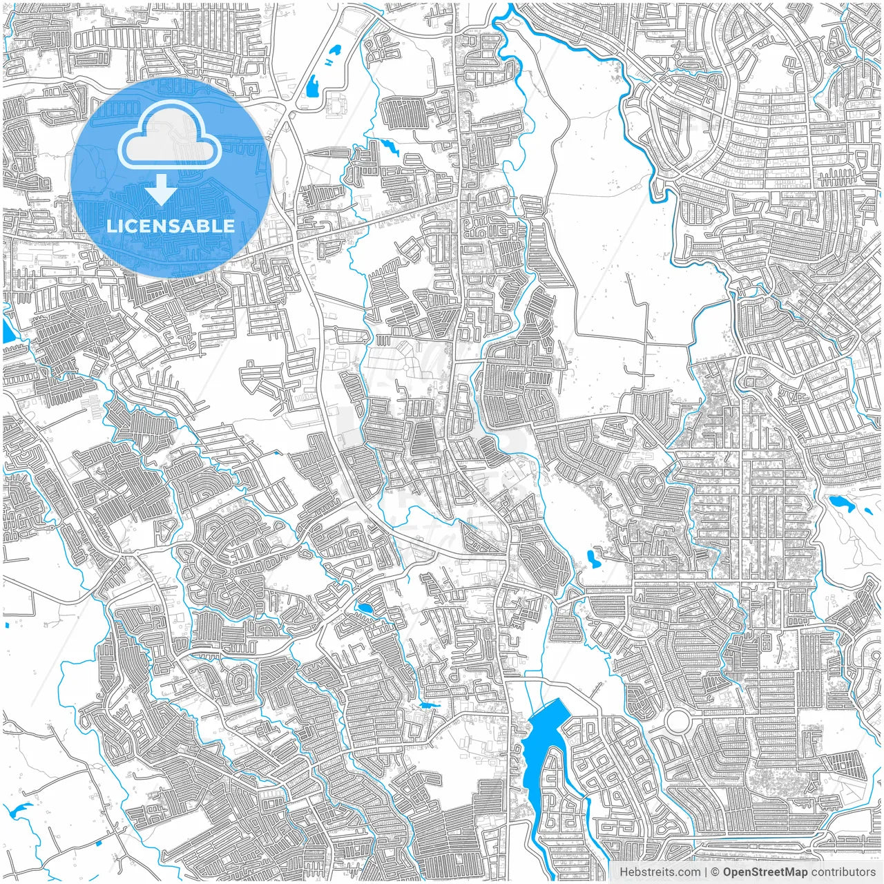 Bacoor, Cavite, Philippines, city map with high resolution roads.