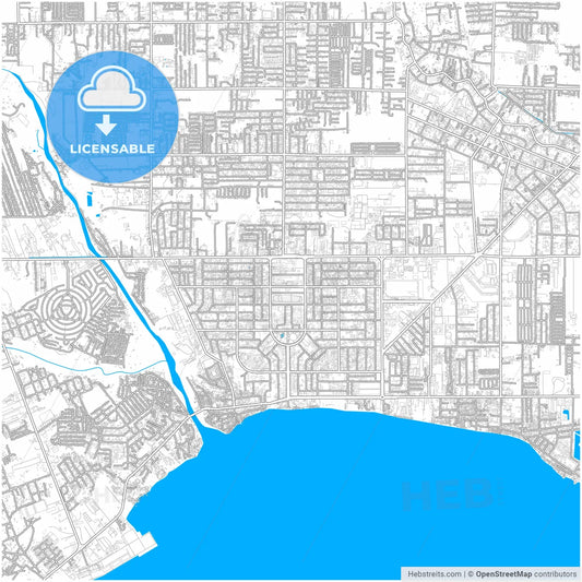 General Santos, South Cotabato, Philippines, city map with high resolution roads.